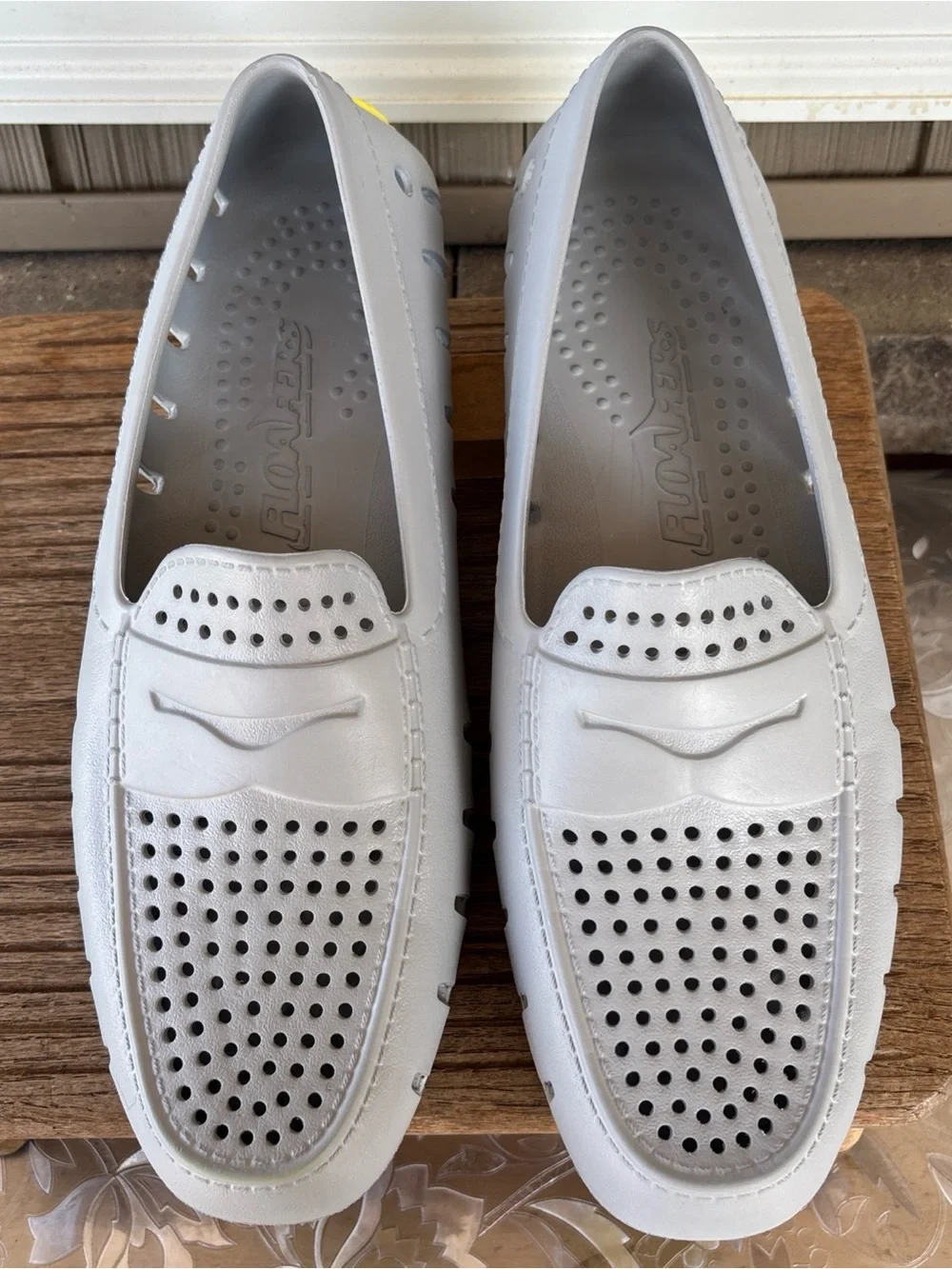 Men's Lightweight Perforated Slip-On Loafers in Light Gray 13